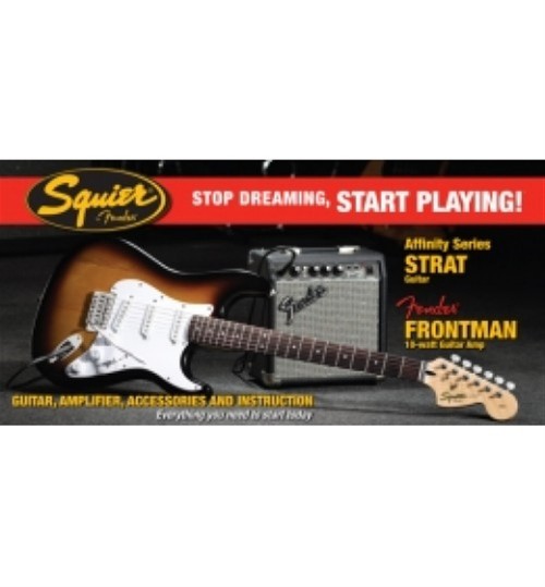 Fender Squier Affbity Series Strat Frontman 10G AMP SB Elektro Gitar Set 0301612632